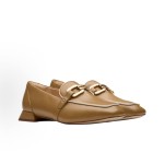 Clarks Ubree 15LiIy leather comfortable, simple and stylish loafers for women in light brown